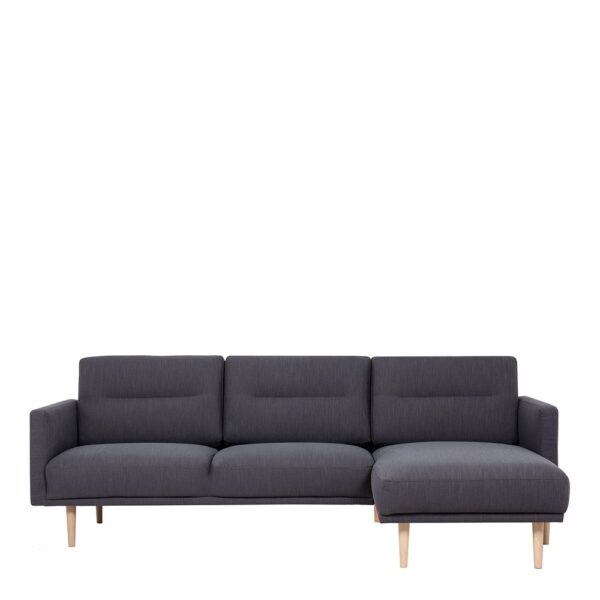 Furniture To Go Larvik Chaiselongue Sofa (RH) – Antracit, Oak Legs