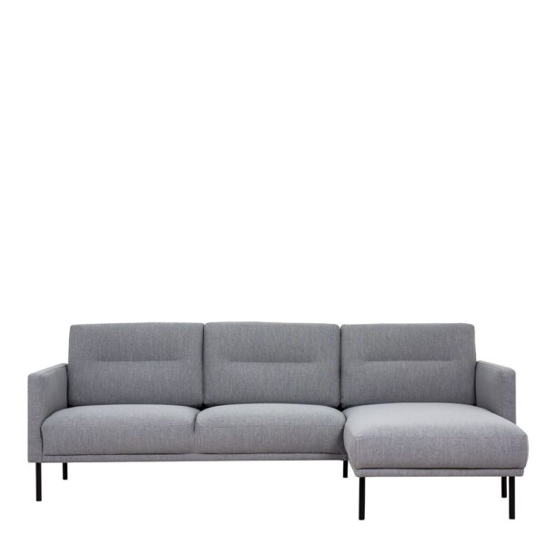 Furniture To Go Larvik Chaiselongue Sofa (RH) – Grey, Black Legs