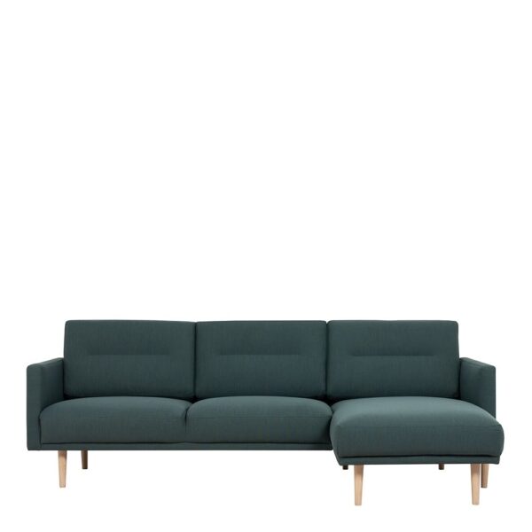 Furniture To Go Larvik Chaiselongue Sofa (RH) – Dark Green, Oak Legs