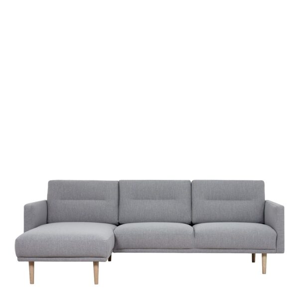 Furniture To Go Larvik Chaiselongue Sofa (LH) – Grey, Oak Legs