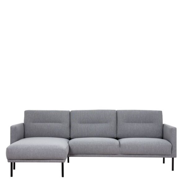 Furniture To Go Larvik Chaiselongue Sofa (LH) – Grey, Black Legs