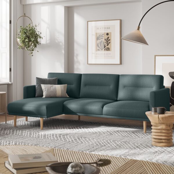 Furniture To Go Larvik 2.5 Seater Sofa – Dark Green, Black Legs